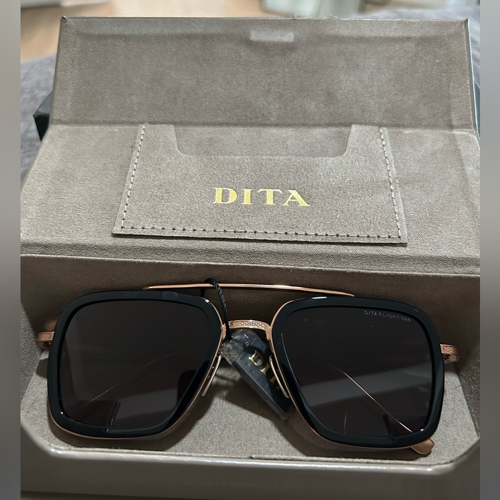 NEW FLIGHT-006 7806-Black-Rose Gold UNISEX DITA SUNGLASSES